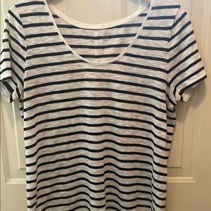 LOFT White and Black Short Sleeve Tee